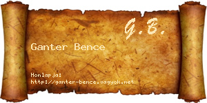 Ganter Bence névjegykártya